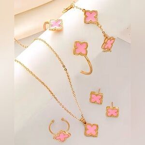 Elegant Pink and Gold Jewelry Set ✨
